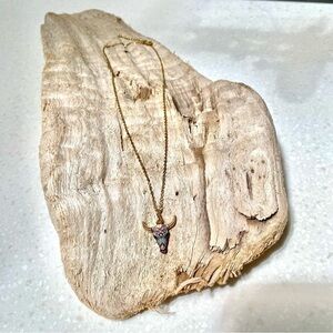 Horn/floral skull candy boho rustic gold necklace southwestern equestrian vibe